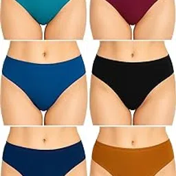 louryn koulyn Cotton Panties Womens Cotton Underwear Breathable Soft Panties Seamless Underwear Multipack of 6, Colour May Vary image 1