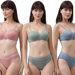 Miracle Moms Premium Lingerie Set with Full Coverage Non-Padded Bra and Hipster Panty Set (Size 34)-picture-28