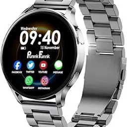 PunnkFunnk EVO Vista Smartwatch, 1.3” HD Display Bluetooth Calling Metal Smartwatch, Fitness & Sleep Tracker, 100+ Sports Modes, IP67 Waterproof Compatible with Android & iOS(Silver)-image-9