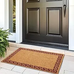 Encasa XO Coir Rectangular Door Mats For Home Entrance |(60x40 cm),Greek Key Natural|Thick Anti-Slip Doormat with PVC Back|Ideal for Indoor,Outdoor,Patio,Home and Office|Durable and Easy to Clean-image-42