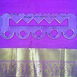 Prabhas Designs 5 in 1 Scallop scale (Designer's Template) || Mini Scallop, Big Scallop, Triangle, Straight scale, Pro circle (5 different shapes) - Clear Acrylic - Used for Quilting/Sewing/Embroidery-picture-21