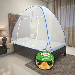 Kolar Mosquito Net for Single Bed, 6 Feet x 4 Feet Premium Single Bed Machardani, Strong and Durable, Tent Type, Foldable, Corrosion Resistant, Blue Color-image-20