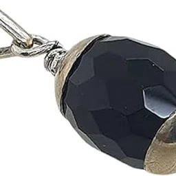 sahiba gems Pure Silver 24 Carat Natural Black Agate (Hakik) Bead Gemstone Pendant (Chandi Locket) For Every One-picture-18