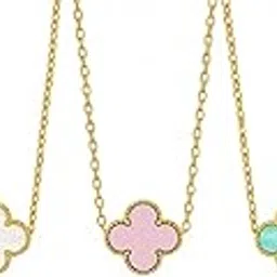 super softener 5 Pcs Combo Latest Stylish Clover Pendant Necklace for Women Girls | Gold Plated Chain | Lucky Clover Locket Necklace | Everyday Minimal Aesthetic Gift Accessor-picture-57