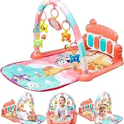 Zest 4 Toyz Musical Piano Baby Play Gym Mat Kids Activity Gym Mat With Music Lights Baby Crawling Mat For Newborn Baby 0 To 3 6 9 12 Months (Pink), 1 Count-picture-32
