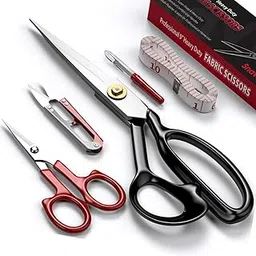 Snavida Fabric Scissors Tailor Sewing Shears-10 Inch Heady Duty Scissors For Fabric Cutting Professional Ultra Sharp Cloth Tailor Scissors Multipurpose Utility Dressmaker Leather Titanium (10Inch )-picture-22
