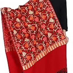 swi with label Women's Kashmiri Aari Embroidered Wool Stole-picture-16