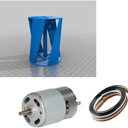 Helical Vertical Wind Turbine – 3D Printed DIY Kit with Generator Motor & LED-picture-23