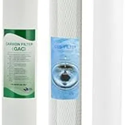 Filmax® Water Filter Cartridge Set – CTO, GAC, PP Spun Carbon Filters (3-Piece) for Sink & Commercial RO Water Purifiers | Replacement Filter for Safe Drinking Water - White & Black - 20 Inch-picture-54