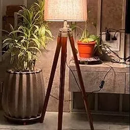 Wooden Tripod Table Lamp Stand with Shade Head for Home || Office with Adjustable Stand for Living Room||Bedroom ||Home Decoration Long Standing Tripod Lights by Unity Enterprises..-picture-17
