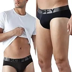 koffy Tactel Microfiber Elastane Stretch Solid Brief Tailored with Moisture Mobility Features-picture-13