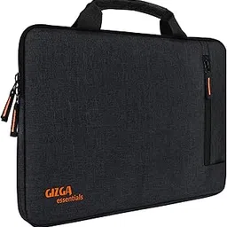Gizga Essentials 14.1 Inch Laptop Sleeve Case Cover Pouch Bag with Handle & Front Pocket| Slim & Water-Resistant Nylon Fabric with Shockproof Foam Padding, Soft Lining & Premium Zipper Closure (Black)-picture-20
