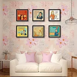 Yaadscape Modern Family Quote Frame Set – Set of 6 – 12 in x 12 in Each – Funny Square Wall Art for TV Lovers-picture-43