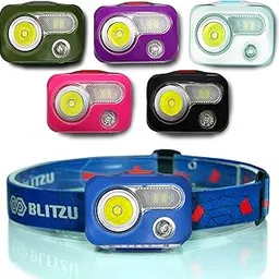 BLITZU Rechargeable Headlamps for Adults, Camping Accessories Clearance, Camping Gear and Equipment, Head Lamp to Wear, Camping Essentials for Camper, Kids, Family, Adults, Headband Light, Blue-picture-29