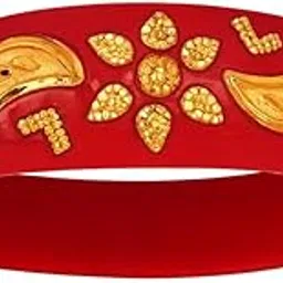 ira&peu Jewellers 22KT (916) Yellow Gold Red Synthetic Pola Ring With Floral Embellishments For Women & Girls-picture-50