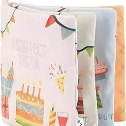 Nuluv Perfect Party Playbook - Squeaker and Rattle Cloth Book Enable Joyful Sounds for Baby 3 Months+-picture-35