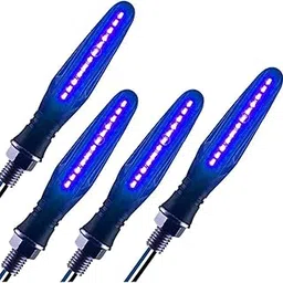 A4S AUTOMOTIVE & ACCESSORIES KTM Style Sleek Blue Led Indicators Universal Blue Color LED Bike Motorcycle Indicators Turning Lights for all bikes model Pack of 4 (Blue)-picture-15