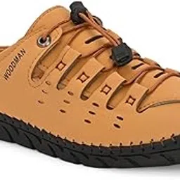 Men's Casual Leather Slide Sandals, Black, Slip-On Mule Style with Perforated Design-image-18