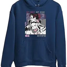 Unisex Baggy Demon Slayer Tanjiro kamado Anime Hoodie Sweatshirt Demon Slayer Unisex Anime Hood Kimetsu no Yaiba Hoodie-image-1
