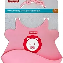 Fisher-Price UltraCare Baby Bib with Pocket – Waterproof Feeding Bibs for Babies, 4months+. Ideal for weaning Babies. (Pink)-picture-10