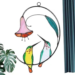 F FABOBJECTS® Hummingbird Sun Catcher - 2D Acrylic Hummingbird with Flower Decor for Indoor - Hummingbird Ornament Pendant, Bird Love Gift, Home Decor-picture-42