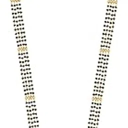 meenaz Mangalsutra For Women Girls Ladies Temple South Indian Traditional 1 Gram Gold Stylish Maharashtrian Long Double Chain Wati Mangal sutra Pendant Tanmaniya Black golden Nallapusalu Chains-215-picture-23