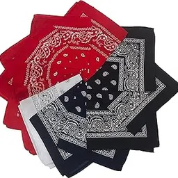 l&m 12Pcs Bandanas 100% Cotton Paisley Print Head Wrap Scarf Wristband-picture-23