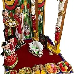 Traditional Indian Housewarming Ceremony Family Doll Set � Handmade Decorative Golu Dolls for Gruhapravesam, Bommala Koluvu & Return Gifts (Ruby Red)-picture-19