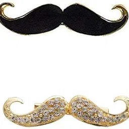 Men's Mustache Lapel Pin (Multicolour, Free Size)- Pack of 2-image-94