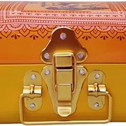 Kavyatva Ganesha Metal Trunk Box – Decorative Storage Box with Traditional Artwork for Home, Festive Gifting & Return Gifts, pooja storage, marrage gifting (7x5)-picture-50