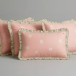 BLUEDOT Home Decorative Cotton Printed Frill Bed Pillow Covers||Set of 4||Zipper Closure||Cotton Pillow Cover-Pink-picture-22