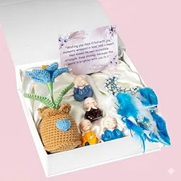 Rarejoy Gift Combo for Men and Women – Includes Crochet Lily Flower Pot, Moon Dreamcatcher, Mini Buddhas & Greeting Card – Perfect for Valentine, Birthday, Anniversary, Womens Day & Special Occasions-image-46