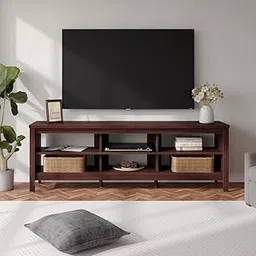 ODEJIA Wooden TV Stand for 75'' TV, Classic Entertainment Center TV Console for Home | Living Room | Bedroom | Hall 70" x 15.5" x 23.6" (MahoganyFinish)-picture-34