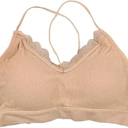 bnf Women Bralette Spaghetti Straps Comfort Bra Padded Camisole Crop Top Khaki-Clothing, Shoes & Accessories - Womens Clothing - Intimates & Sleep - Bras & Bra Sets-picture-31