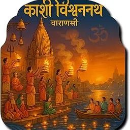 COMONOT Kashi Vishwanath Decorative Wooden Fridge Magnet, HD Print, 7.6x7.6 cm, Kashi Vishwanath Religious Place Souvenir | Fridge Decoration Magnet for Kitchen & Home Decor | Stylish Fridge Magnet-picture-47