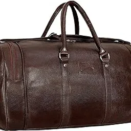 leather world Duffle Bag 55 L Brown Vegan Leather Weekender Travel Luggage Bag with Detachable Shoulder Strap for Men & Women (Brown)-picture-53