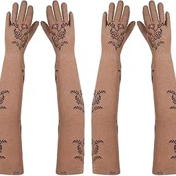 footmate Women’s Summer Sun Protection Hand Gloves (Pack 2) – Cotton Printed Long Sleeves Gloves | Full Hand Gloves for Protection from Sun Burn/Heat/Pollution | Stylish Arm Sleeves-picture-26