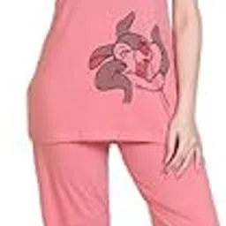 RG Summer Daily Night Wear Cotton Round Neck Printed Half Sleeve Top& Bottom For Women's (NS-02)-image-39