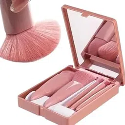 SWIZHUDA Friendly Makeup Brush Applicator Set Of 5 Box With Mirror (Nude) | Makeup Pouch For Women | Stylish Makeup Brush Set |-picture-50