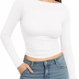 the blazze Women's Cotton Stretchable Boat Neck Full Sleeve Regular Fit Wear Readymade Saree Blouses for Girls L2638-picture-31