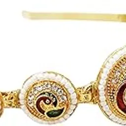 urbanluk Traditional Style Golden Hairband/Hair Accessory/Mathapatti for Womens/Ladies/Girls-picture-22