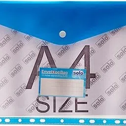 Solo CH- 203 Envelope Bag with 11 Holes Expanding (L/S) A4 - Transparent Blue (Pack of 10)-picture-56