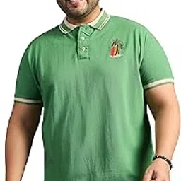 bigbanana Men's Plus Size Regular Fit Polo T-Shirt(Lomp,Green,6XL)-picture-12