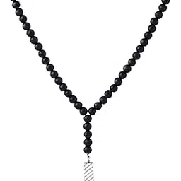 Pendant for Men | Black Beads Mala Necklace for Men | Fashion Stainless Steel Neck Chains for Boys | Accessories for Men | Birthday Gift for Men and Boys Anniversary Gift for Husband-image-44