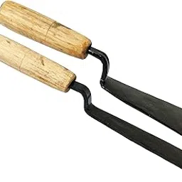 CRM TRADERS Handmade Desi Khurpi or Khurpa for Gardening Plants - Wooden Finish Handle - 1.5 inch Width and 10 inch Long (Pack of - 2) image 1