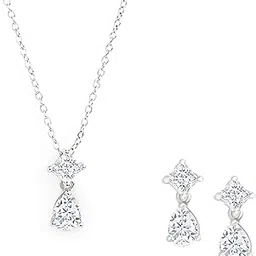 minutiae Austrian Cubic Zirconia Diamond Elegant Stylish Charm Chain Pendant Set for Women & Girls-picture-16