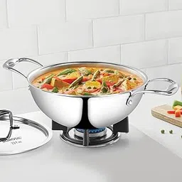 Borosil Cookfresh 2.5L Tri-ply Stainless Steel Deep Kadhai | 22cm Kadai for Deep Fry | Gas, Induction Friendly | Even Heat Distribution | SS304 Food Grade Steel Chinese Wok | Dishawasher Safe-picture-18