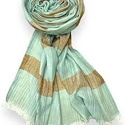 fahabo Premium Pleated Cotton Scarf for Women – Lightweight Hijab Stole Wrap | Stripes, Self-Print & Golden Thread Shine | Size 74" X 31"-picture-17
