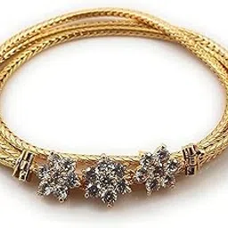 lovely dreams 1 Gram Micro Gold Plated Traditional Designer American Diamond Stone Mugappu Chain for Women & Girls(MC-1026)-picture-16