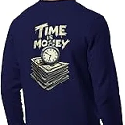 Sweatshirts for Men Time is Money Graphic Printed Cotton Blend Full Sleeve Winter Pullover Regular Stylish Sweatshirt-image-53